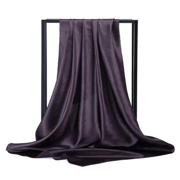 High Quality 90*90cm Square Silk Scarf Female Plain Shawls and Wrap Office Lady Hair Neck Foulard India Muslim Headscarf Pareo - Image 3