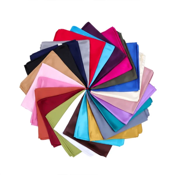 High Quality 90*90cm Square Silk Scarf Female Plain Shawls and Wrap Office Lady Hair Neck Foulard India Muslim Headscarf Pareo - Image 6