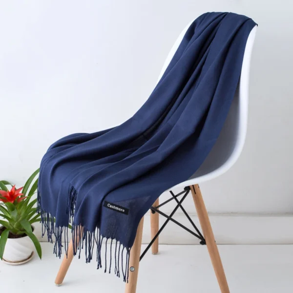 Autumn Winter Women Cashmere Scarf Luxury Brand Female Warm Shawls Wraps 2021 Pashmina Solid Men Long Tassels Scarves Foulard - Image 4