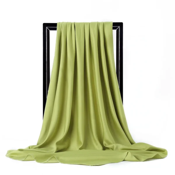 High Quality 90*90cm Square Silk Scarf Female Plain Shawls and Wrap Office Lady Hair Neck Foulard India Muslim Headscarf Pareo - Image 5