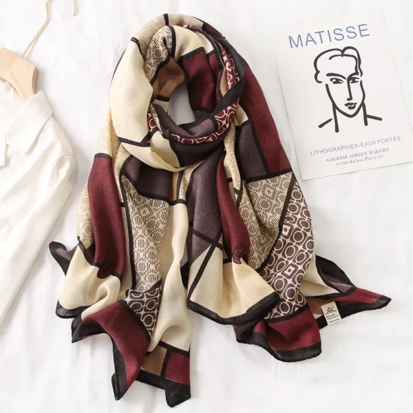 New Design Brand Winter Women Scarf Fashion Plaid Print Cotton Hijabs Scarves For Ladies Shawls and Wraps Pashmina Stoles Muslim - Image 5