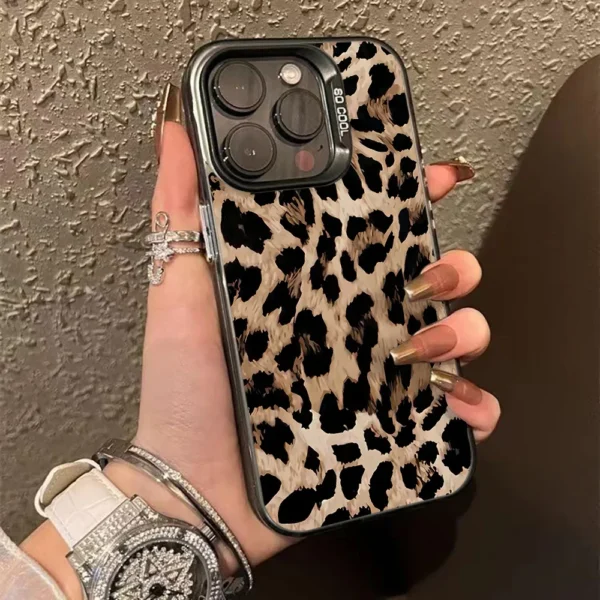 Leopard Print Phone Case For iPhone 16 Pro Max Case iPhone 13 17 15 11 12 14 Pro Max Shockproof Bumper Armour IMD Cover Funda - Image 5