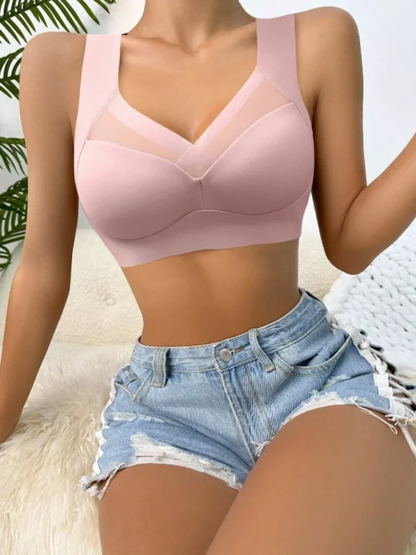 3Pcs Women Sport Bras Plus Size Seamless Lace Bra Bralette Backless Lady Brassiere Vest Female Gathers Shock-Proof Wireless Top - Image 3
