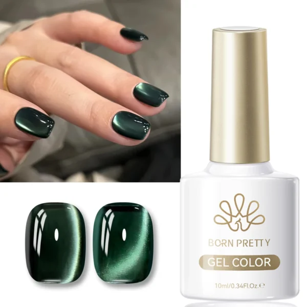 BORN PRETTY 10ml Mint Soda Glass Bead Cat Magnetic Gel Christmas Green Glitter Soak Off UV Gel Nail Art Varnish Manicure - Image 2