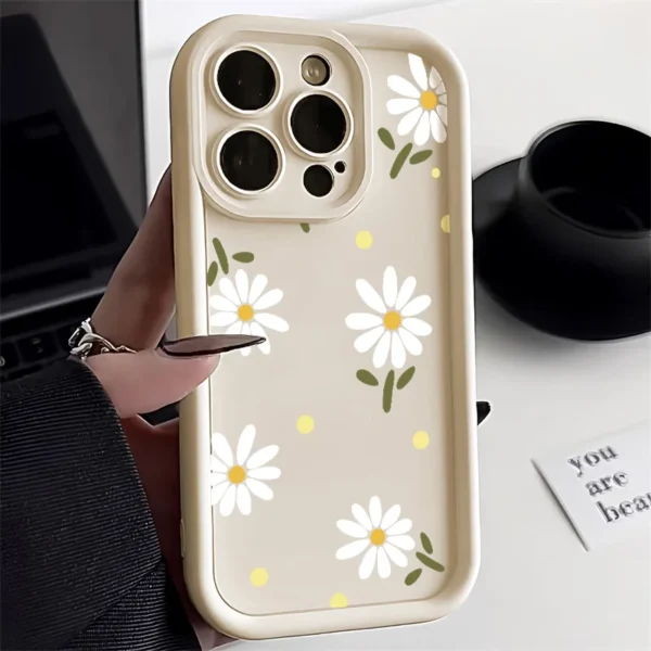 Daisy Flower Silicone Phone Case For iPhone 13 Case iPhone 11 12 14 15 16 17 Pro Max XR X XS 7 8 Plus SE Soft Shockproof Cover - Image 2