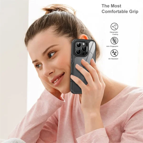 Luxury Transparent Shockproof Bumper Armor Case for iPhone 16 15 14 Plus 13 12 11 Pro Max X XS 7 8 Rugged Frame Hard Back Cover - Image 4