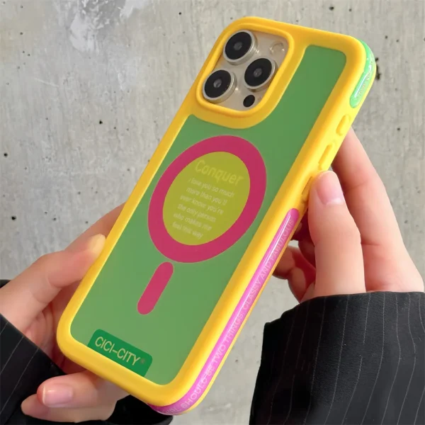 Luxury Candy Color Magsafe Case for iPhone 17 Air 16 Pro 15 14 13 16 Pro Max Plus Color Dopamine Magnetic Wireless Charge Cove - Image 1