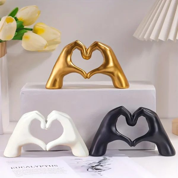 Resin Love Gesture Sculpture Desktop Decoration Sculpture Doll Nordic Light Luxury Crafts Office Home Decoration - Image 7