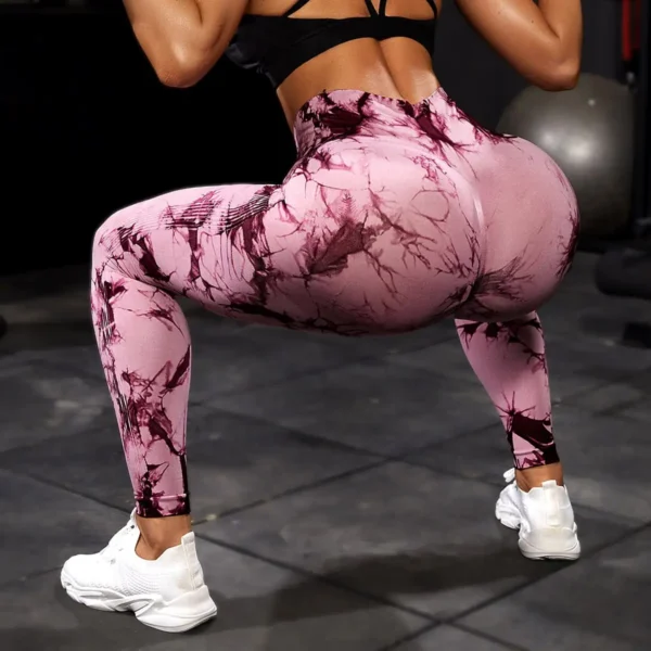 kf-S05d556de739b48e2899ce6e8a07a464eT Tie Dye Yoga Pants Sport Leggings Women Seamless High Waist Push Up Woman Tights Fitness Workout Leggins Gym Clothing 2023 New - Image 1