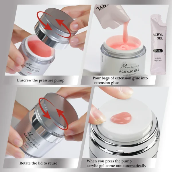 15/30g Quick Builder Nail Gel White Nude Pink Clear Nail Art Extension Gel Multifunctional Acrylic Gel Soak Off UV LED for Salon - Image 6