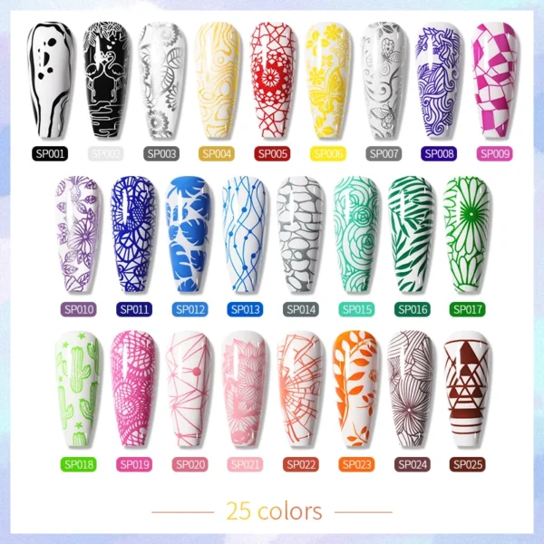 BORN PRETTY 10ml Nail Art Stamping Polish for Manicure Printing Design Black White Nail Art Varnish Need No Smudge Top Coat Oil - Image 2