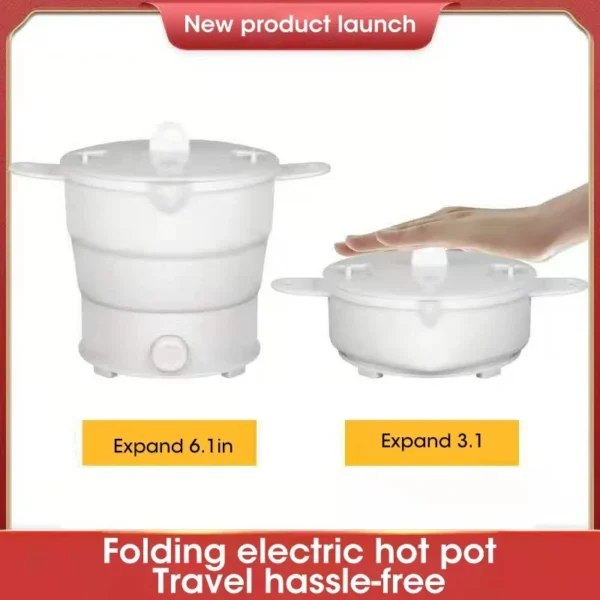 Multi Portable Foldable Silicone Pot For Travel 110/220V Kettle Electric Cook Hot Pot Water Boiler Camping Folding Electric Pot - Image 6