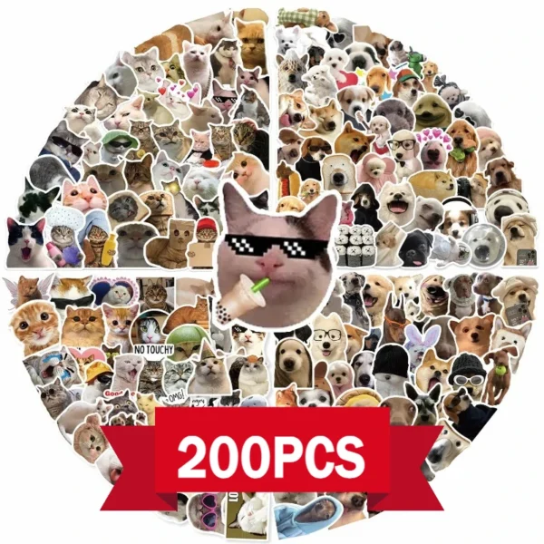 50/100/200Pcs Kawaii Cat Animals Stickers Notebook Stationery Scrapbook Decoration Decals Waterproof Graffiti Funny Sticker - Image 7