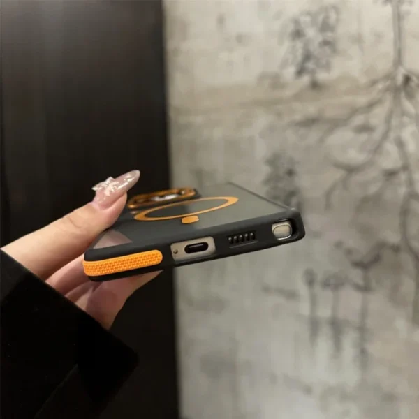 For Magsafe Magnetic Metal Lens Protection Stand Case For Galaxy Samsung S25 S24 S23 S22 Ultra Plus FE Shockproof Cover Bumper - Image 6
