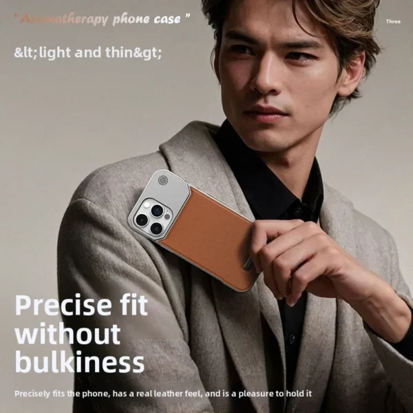Luxury Magnetic PU Leather Aromatherapy Case For iPhone 17 Air 11 12 13 14 15 16 Pro Max Plus Wireless Charging Borderless Case - Image 6