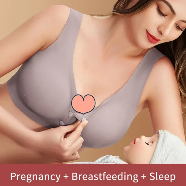 Summer Lightweight Nursing Bra for Women Front Opening One-Piece Design No Underwire Bralette for Pregnancy and Nursing Comfort - Image 4