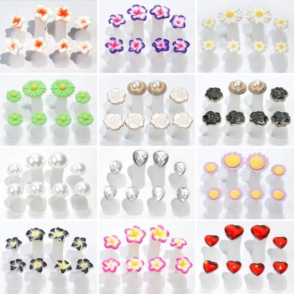 8pcs/Bag Soft Silicone Flower Design Perals Toe Separator For Pedicure Foot Finger Splitter Flexible Finger Toe Separation Tool - Image 3