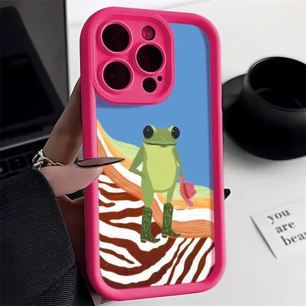 kf-S0c22e7e0ac7d4f108ef1261c148eb8cbC Cute Flower Phone Case For iPhone 16 Pro Case iPhone 13 11 14 15 12 17 Pro Max 16E XR 7 8 Plus SE Cartoon Frog Strawberry Cover - Image 1