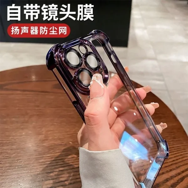 Luxury Electroplate Shockproof Transparent Phone Case For iPhone 15 14 13 12 11 16 17 Pro Max Plus Air Bumper Back Cases Cover - Image 2