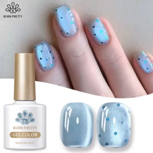 BORN PRETTY 10ml Crescents Bay Colored Cat Magnetic Gel Blue Glitter Shine Soak Off UV Gel Nail Art Varnish Nail Supplies