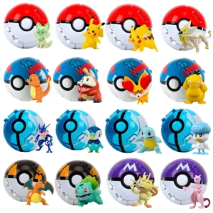 Pokeball Pokemon Figurine Elf Ball Anime Figure Cartoons Pikachu Charizard Pocket Monster Pet Anime Action Model Toy Kids Gifts