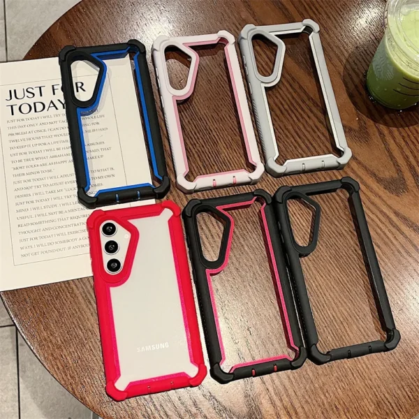 Heavy Duty Dual Layer Transparent Luxury Phone Case for Samsung Galaxy A06 A12 A15 A16 A21 A23 A24 A25 A35 A51 A54 A55 A56 Cover - Image 5