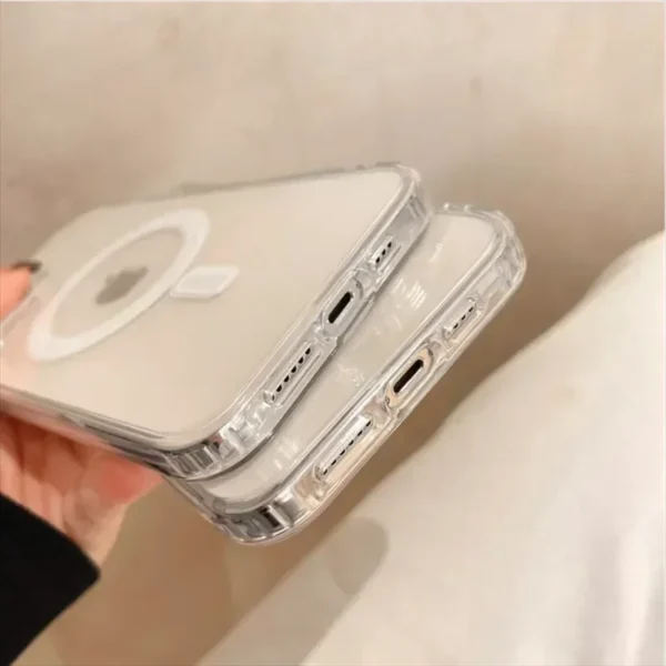 Original For Magsafe Magnetic Wireless Charging Phone Case For iPhone 16 15 14 13 12 11 ProMax mini X XR XS 7 8Plus Clear Cover - Image 6