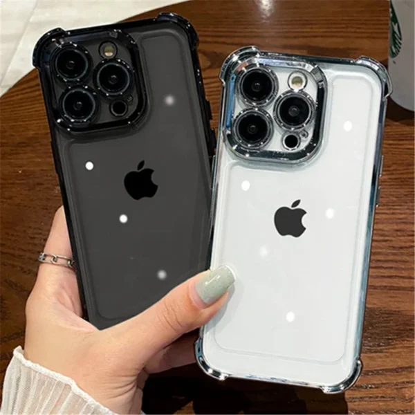 Luxury Electroplate Transparent Phone Case For iPhone 11 12 13 14 15 16 Pro Max Plus Clear Bumper Shockproof Protection Cover - Image 2