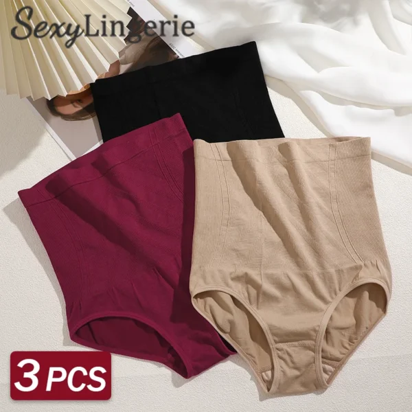 3PCS Slimming High Waist Tummy Control Panties Women Briefs Panty Shaper Slimming Underwear Butt Lifter Shaping Body Shapewear - Image 7