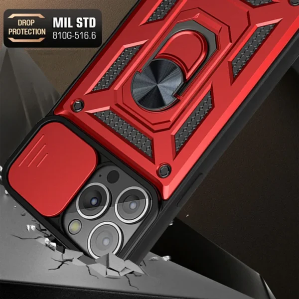 For iPhone 16 17 15 14 13 12 11 Pro Max Mini Plus Air Military Grade Bumpers Ring Cover Slide Camera Lens Protector Armor Case - Image 5