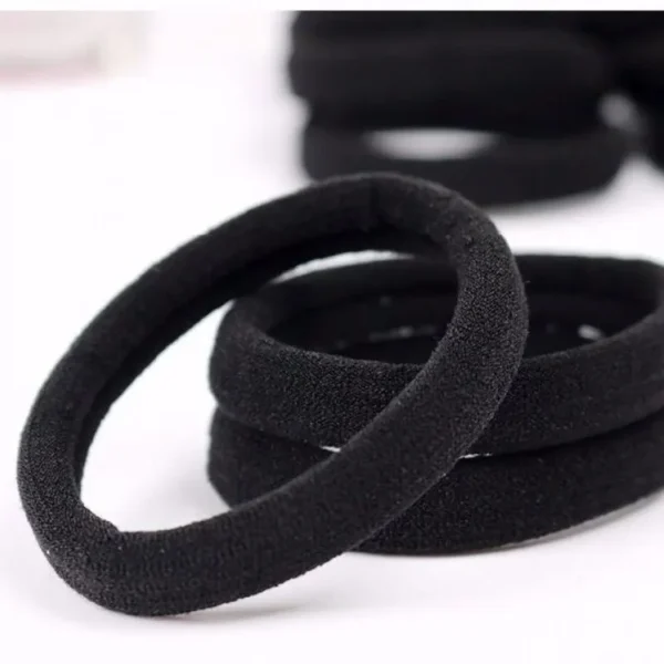 50pcs Black Hair Ties for Women Girls Seamless Thick Black Hair Band Elastic Hair Ties No Damage Ponytail Holder Hair Accessorie - Image 4