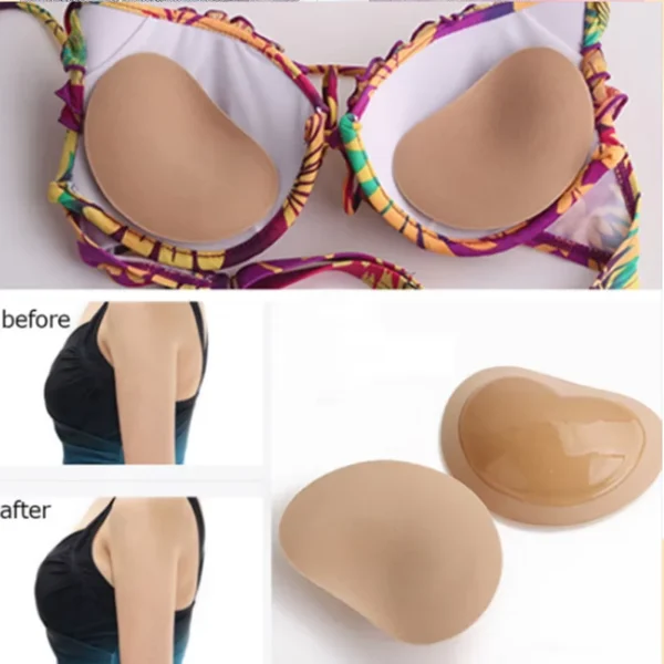 1Pair Silicone Bra Inserts Breast Pads Sticky Push-up Women Bra Cup Thicker Nipple Cover Patch Bikini Inserts for Swimsuit - Image 1