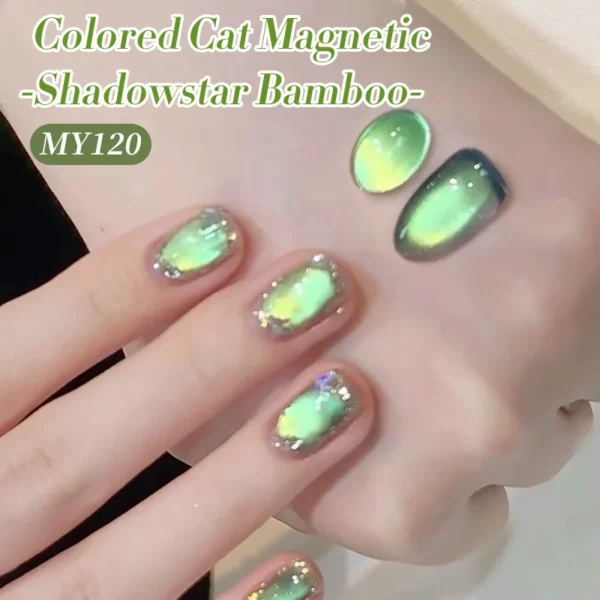 BORN PRETTY 10ml Christmas Green Colored Cat Magnetic Gel Nail Polish Auroras Ultra Shine Soak Off UV Nail Art Syrup Varnish - Image 3