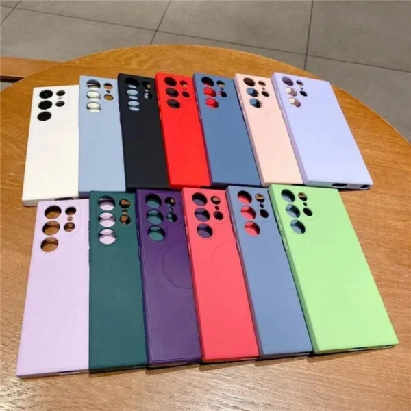 Liquid Silicone Magsafe Case For Samsung Galaxy S25 S24 S23 S22 Ultra Plus FE A55 A15 A35 4G 5G Magnetic Wireless Charging Cover - Image 6