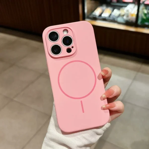 Luxury Magsafe Wireless Charging Liquid Silicone Phone Case For iPhone 12 13 14 15 16 Pro Max Plus Magnetic Bumper Cover - Image 6