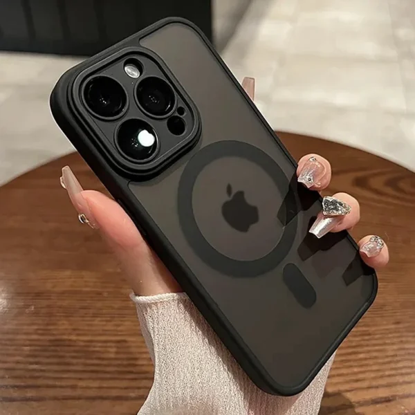 Luxury Matte Magsafe Phone Case For iPhone 11 12 13 14 15 16 17 Pro Max Plus Air Transparent Magnetic Shockproof Bumper Cover - Image 1