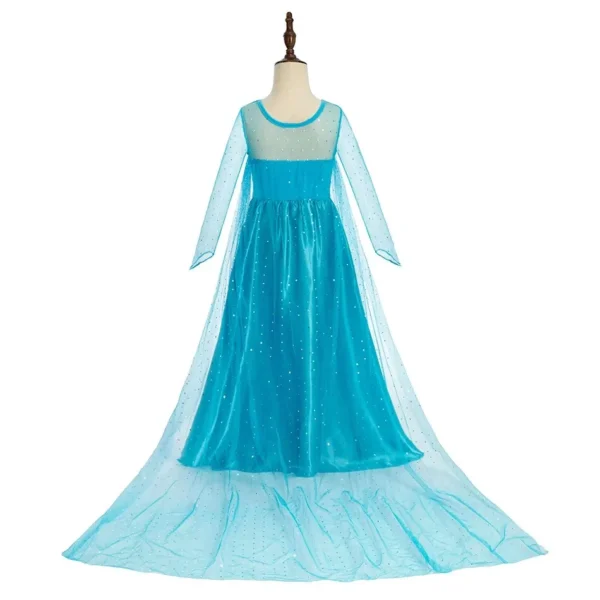 Halloween Elsa Dress for Girls Children Party Princess Costume Kids Disguise with Long Cloak Girl Snow Queen Carnival Clothes - Image 2