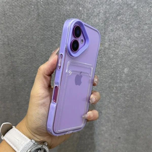 Luxury Card Bag Transparent Phone Case For iPhone 11 12 13 14 15 16 Pro Max Plus X Xs XR Clear Shockproof Bumber Cover - Image 4