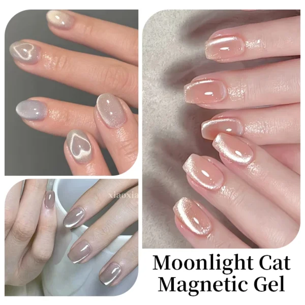 BORN PRETTY Nude Pink Moonlight Cat Magnetic Gel Super White Light Magnetic Nail Sparkling Varnis Semi Permanent 10ml Gel Polish - Image 6