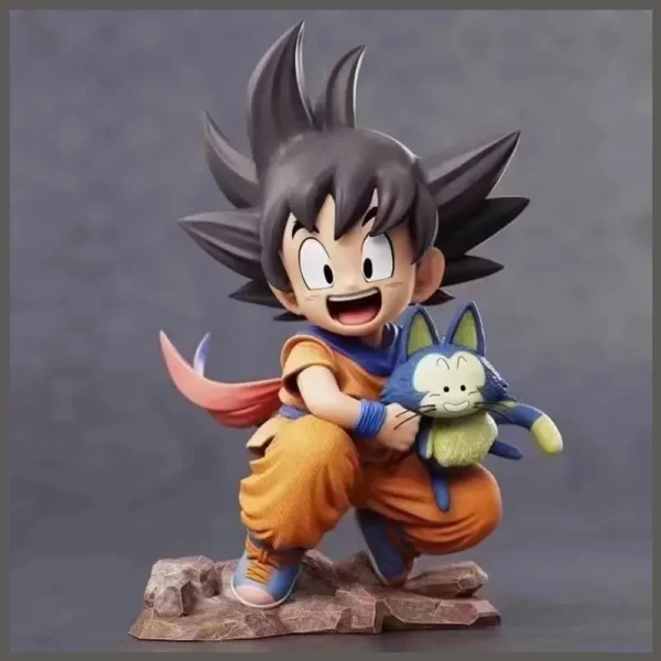 kf-S17f6a6fafc314c729247f0a145224220N Dragon Ball Childhood Little Goku Hugs Puer Ya Mu Tea Little Follower Figure Doll Pvc Model Statue Collection Toys Ornamen Gift - Image 1