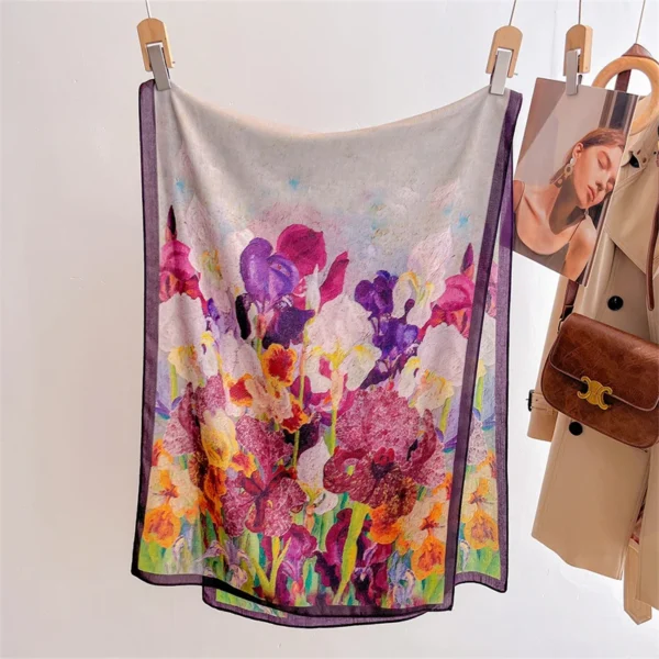 Luxury Wool and Silk Scarves Winter Warm Design Shawl Elegant Scarf Women Wrap Hijab Pashmina Bufanda Female Long Foulard 2025 - Image 2