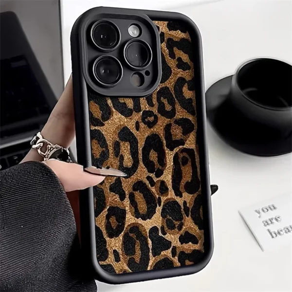 INS Leopard Print Phone Case For iPhone 13 Case iPhone 11 15 14 12 17 16 Pro Max 16E XR XS X 7 8 SE Matte Silicone Soft Cover - Image 5