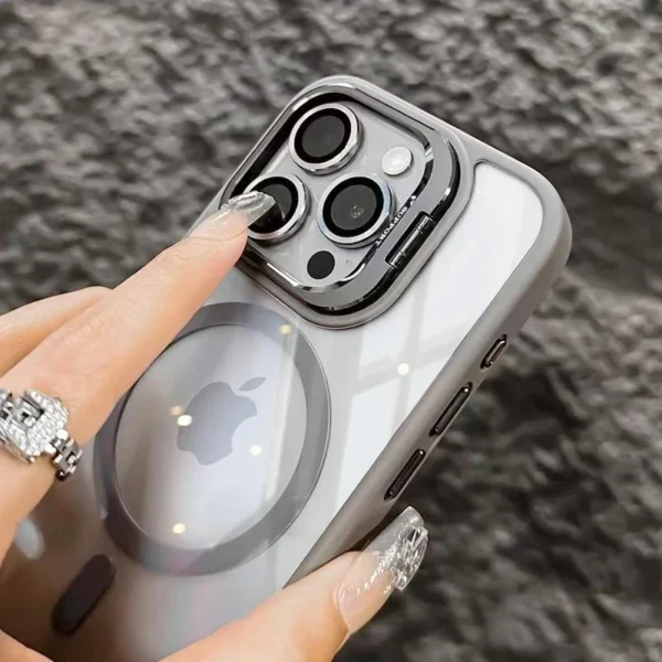 Luxury Magnetic Shockproof Phone Case For iPhone 16 Pro Max 16E 15 14 13 12 11 Plus Pro Funda Stand Glass Lens Protection Cover - Image 5