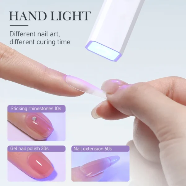 BORN PRETTY Handheld UV Light for Gel Nails Mini Nail Light Portable LED Nail Lamp Cordless Rechargeable USB Nail Dryer 1Pc - Image 4
