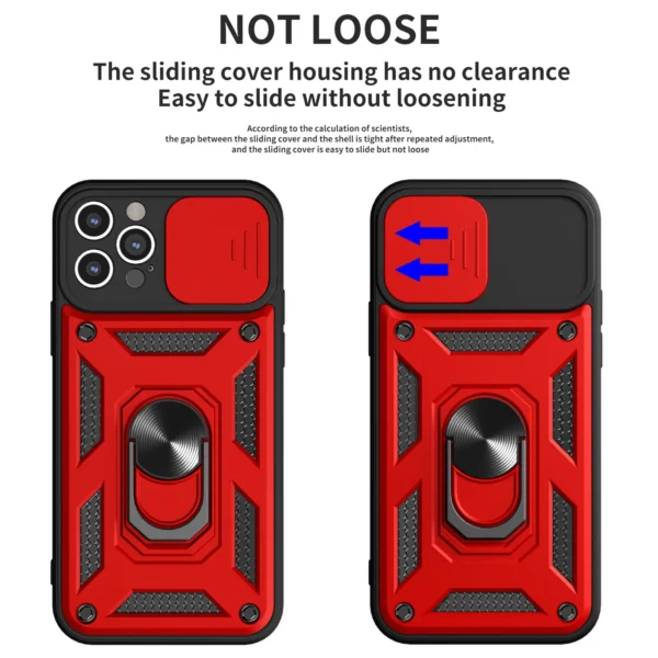 For iPhone 16 17 15 14 13 12 11 Pro Max Mini Plus Air Military Grade Bumpers Ring Cover Slide Camera Lens Protector Armor Case - Image 6