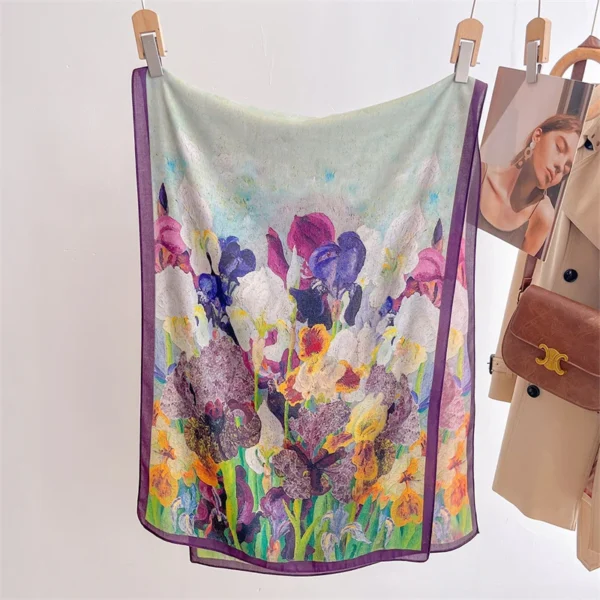 Luxury Wool and Silk Scarves Winter Warm Design Shawl Elegant Scarf Women Wrap Hijab Pashmina Bufanda Female Long Foulard 2025 - Image 3