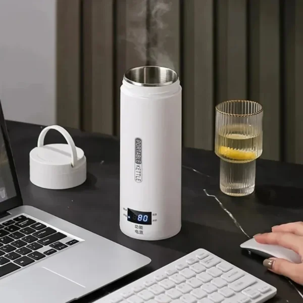 450ML Electric Kettles Portable Tea Coffee Kettle Travel Boil Water Thermal Cup Anti-Scald Water Bottle English Menu - Image 3
