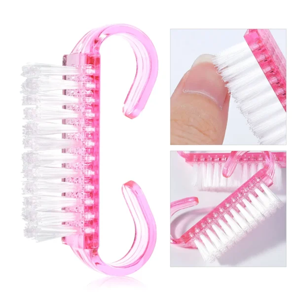 1/5/20Pcs Acrylic Nail Brush Pink Color Nail Art Manicure Pedicure Soft Remove Dust Plastic Cleaning Nail Brushes File Tools Set - Image 1