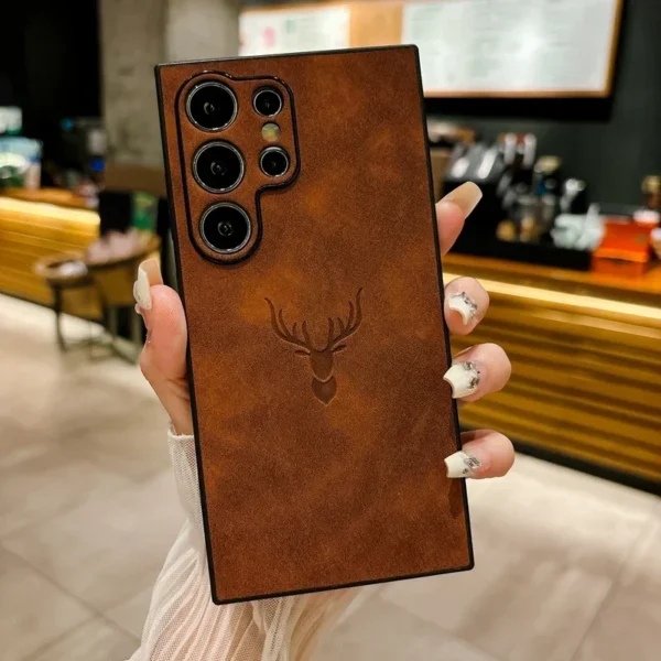 Luxury Deer Cortex Phone Case For Samsung Note 20 S21 S22 S23 S24 Ultra Plus FE Shockproof Bumper Cases Cover - Image 6