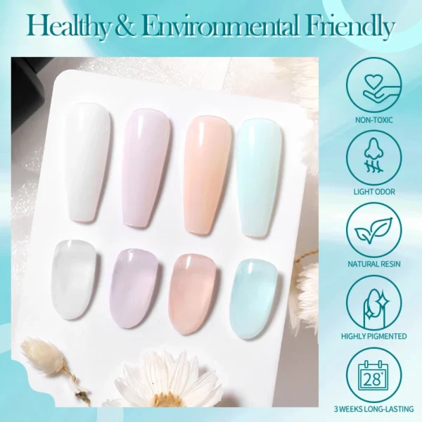 BORN PRETTY Milky Jelly Rubber Base Gel for Gel Nail Polish 15ml Russian Self-leveling Nude Color Soak Off Semi Permanent UV Gel - Image 3